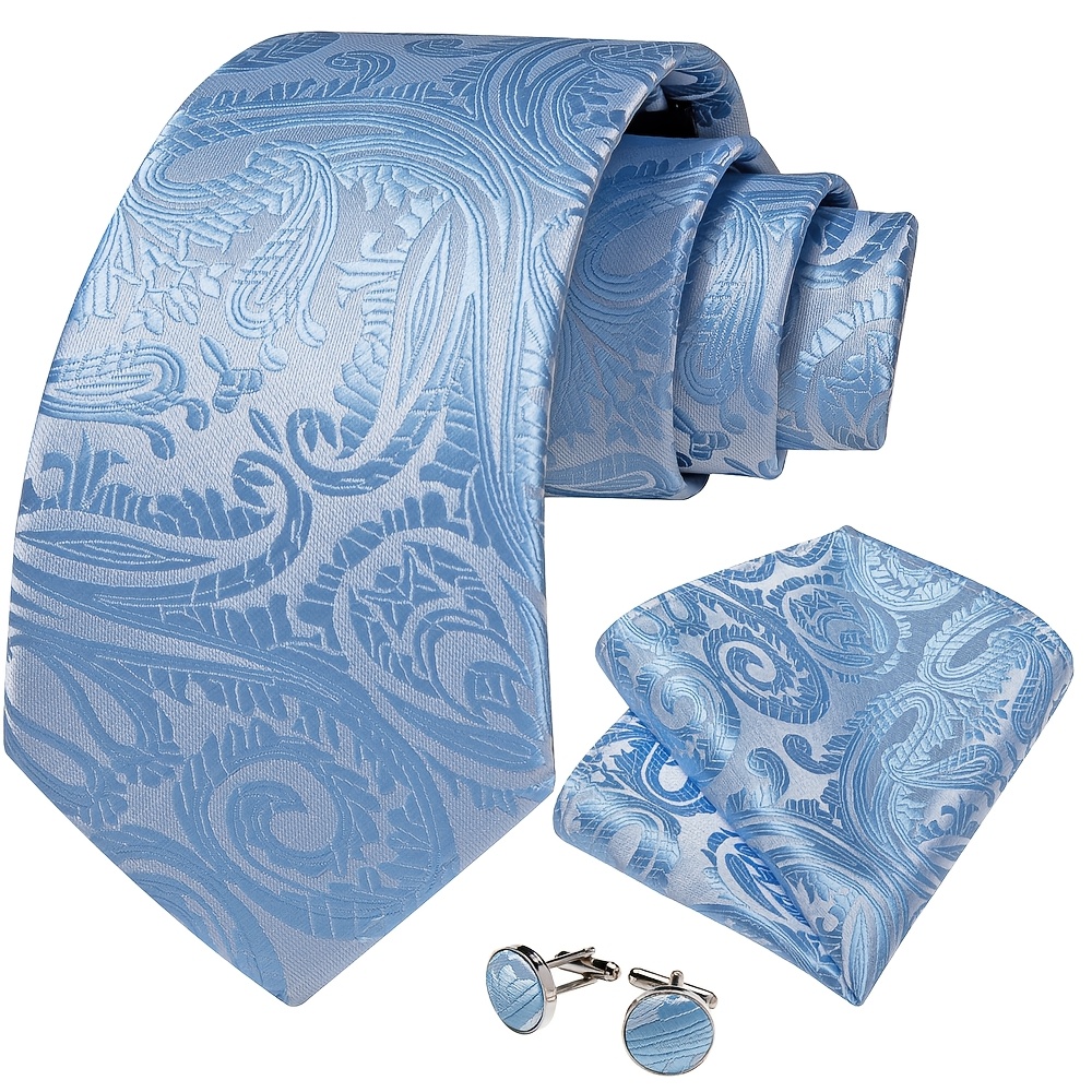 TEMU 3pcs/set Christmas Gift For Boyfriend & Father - Classic Men's Bow Tie, Matching Pocket Square & Cufflinks Set, Premium Bow Ties For Men Set For