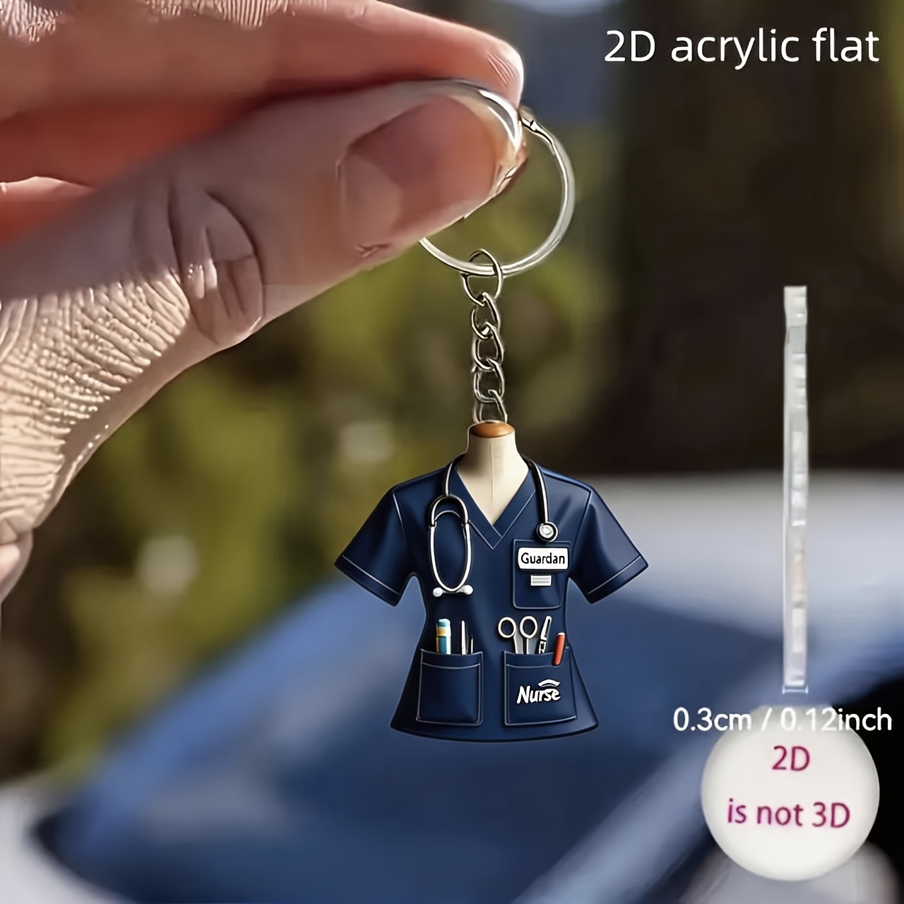 TEMU 2d Flat Acrylic Nurse Uniform Pendant, Supports Exclusive Name Customization, Lightweight And Portable, Exquisite And Versatile Style, Used As A