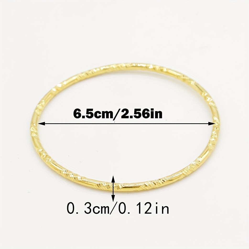 6-Pack Middle Eastern Style Laser-Patterned Bangle Bracelets
