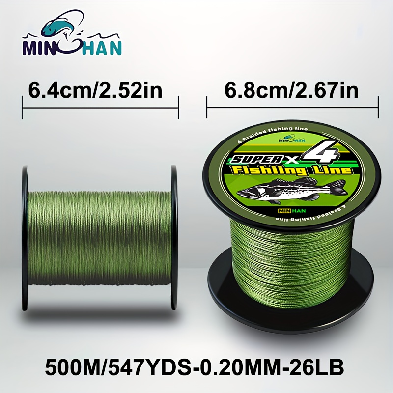 Image of 500m Super Strong Fishing Line - 4-strand Multifilament Pe Braided Line, 15-26-34-45-54-66-78-85 Lb For Smooth Long Casting, Durable & Abrasion-resistant