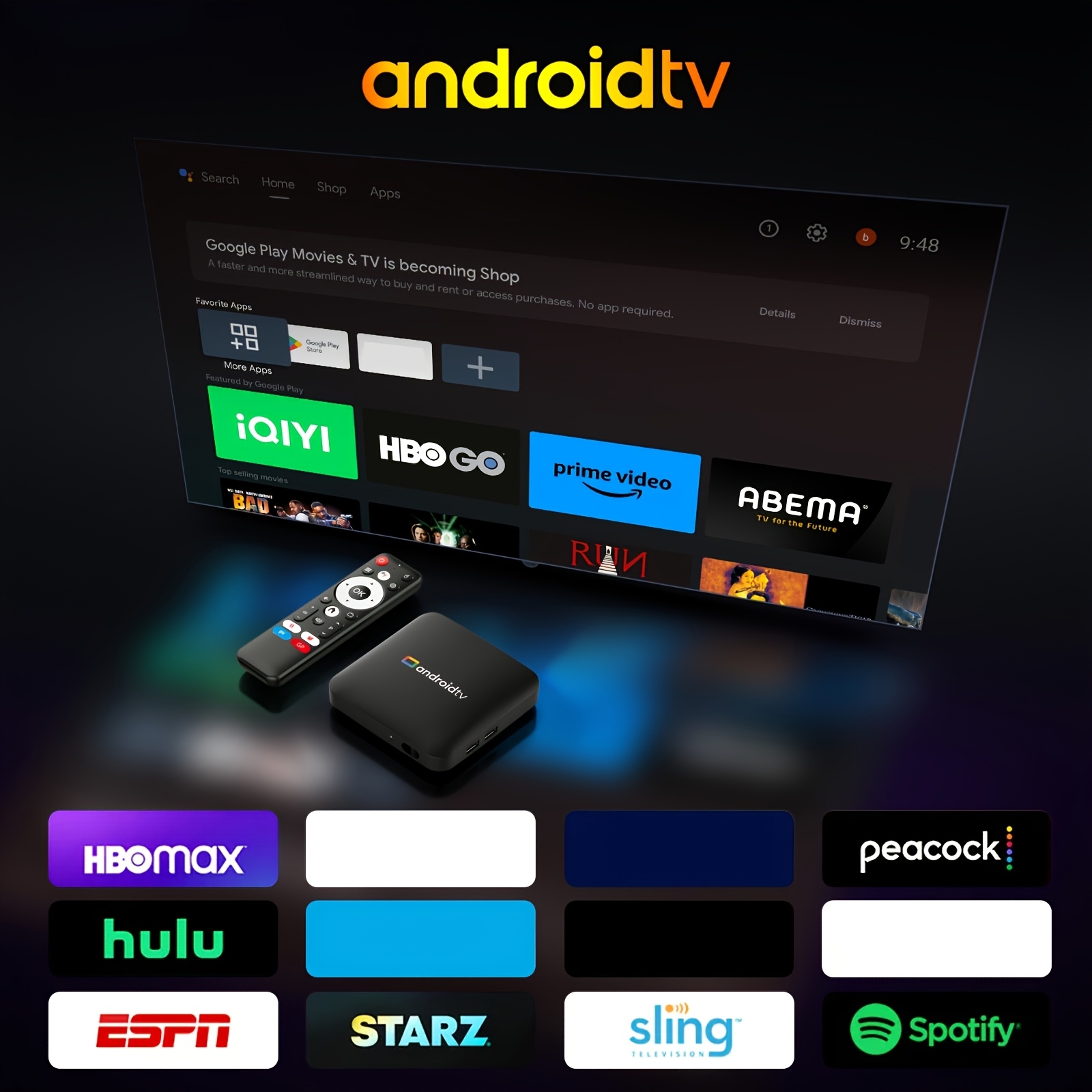 H96 MAX Amlogic S905L3 Quad-Core Cortex-A53@2.0GHz CPU Android 14.0 2gb 16gb TV Stick 4K HD Output 2.4G/5G Dual WiFi BT4.0+ Smart TV Stick Google Voice Assistant, 2T2R Technology, Penta-core ARM Mali-450 GPU, USB2.0*1