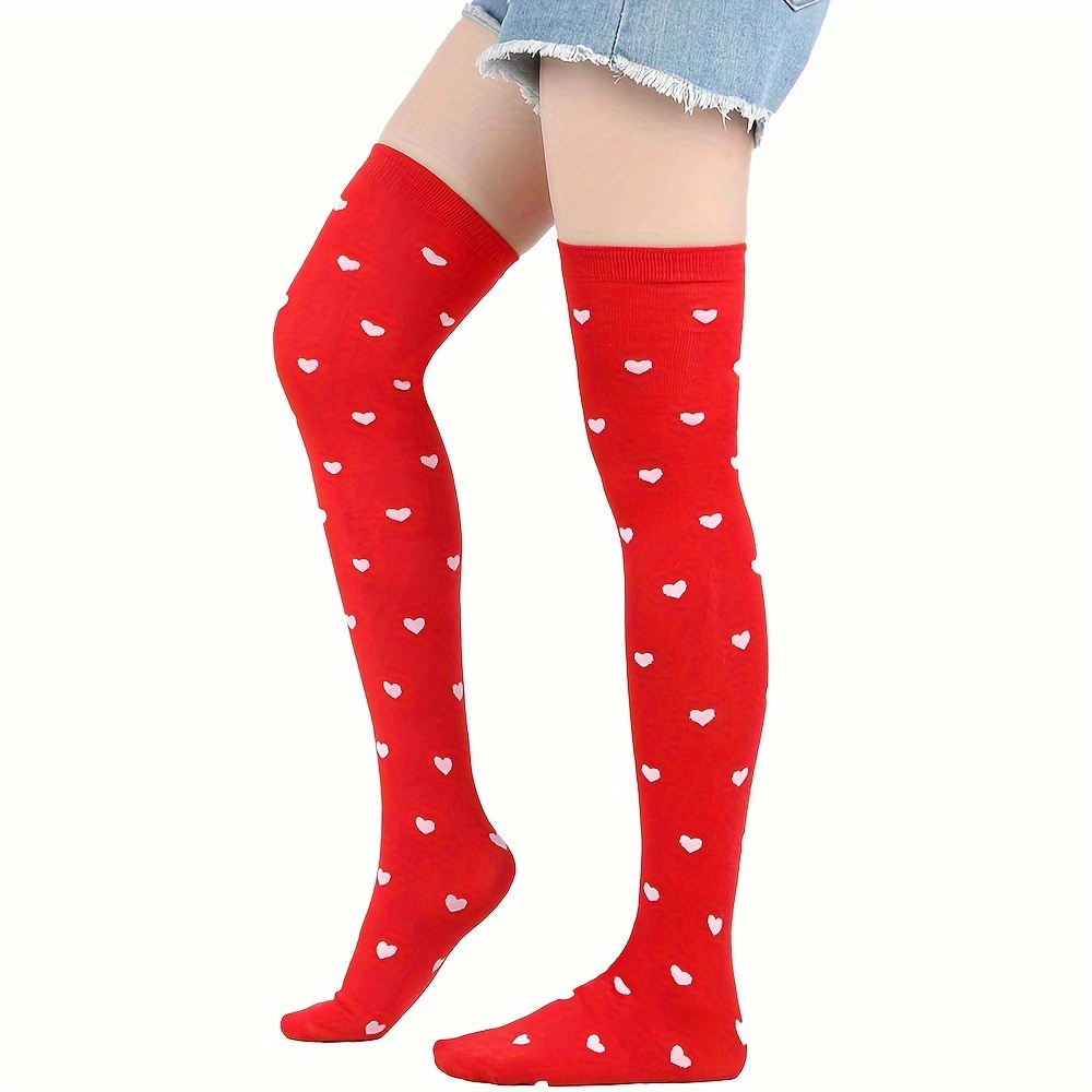 1/5 Pares Calcetines Rojos Estampado Labios Corazones - Temu