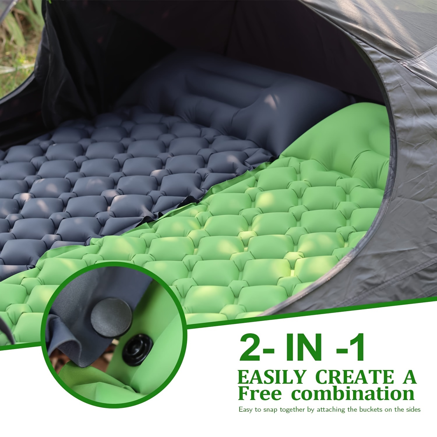 Matelas Gonflable Camping ONTYZZ 1 Place - Ultraléger, Joignable, Pompe Intégrée