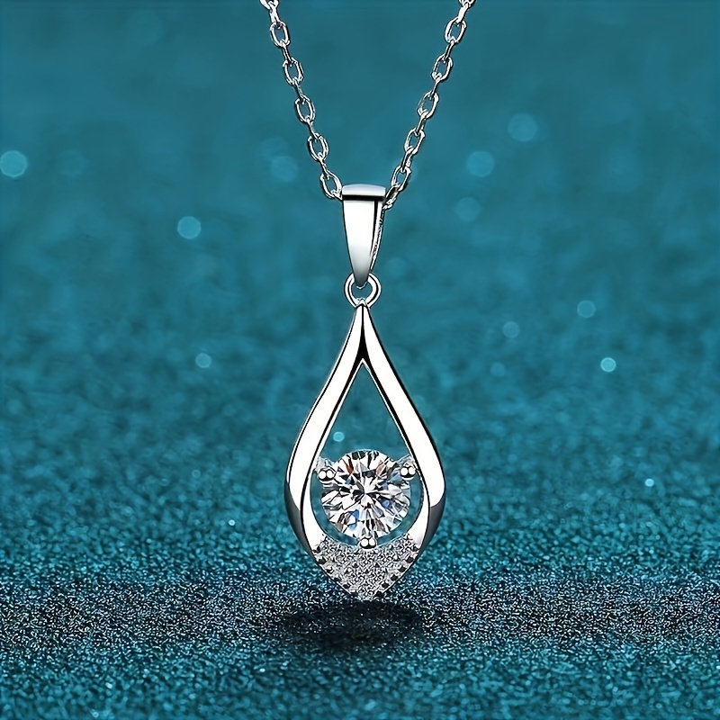 TEMU 925 Sterling 0.5 Carat Moissanite Necklace, Suitable For Women's Weddings, Birthdays, Parties, Anniversaries, Exquisite Jewelry Gifts, Delivered