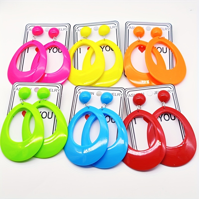 

6pcs Fluorescent Drop Ear -