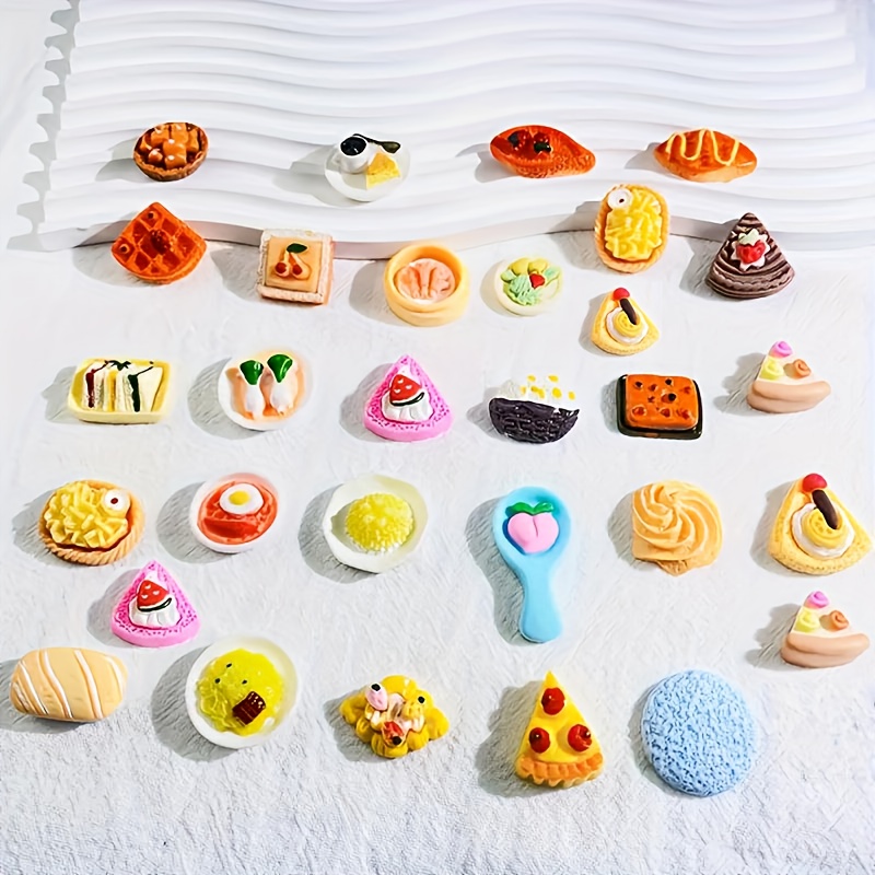 30 60pcs miniature food figurines set mixed color abs resin assorted toy foods for diy dollhouse party favors halloween christmas gifts Temu United Kingdom