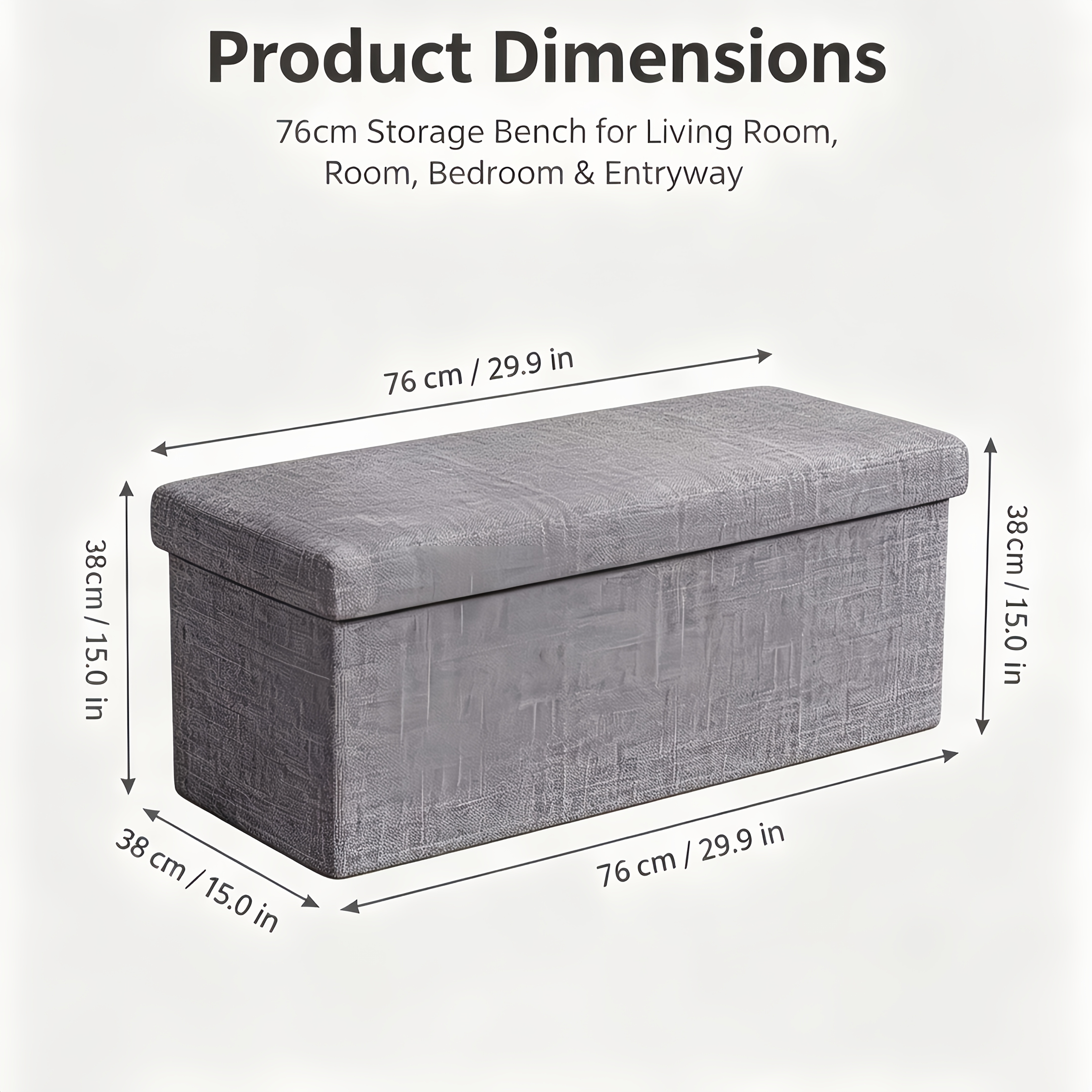 TEMU Large Capacity Folding Storage Stool, Multi-functional Foldable Footrest Storage Box For Living Room Bedroom -saving Furniture