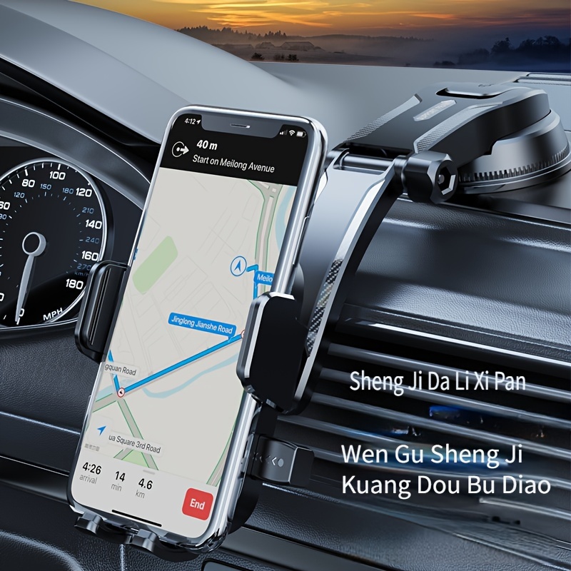 

360° Rotating Phone Holder With Suction Cup – Dashboard & Mount For Smartphones, Abs Material, For Safe Navigation While Driving, Dashboard Smartphone Holder | Sleek Accessory | Flexible Positioning