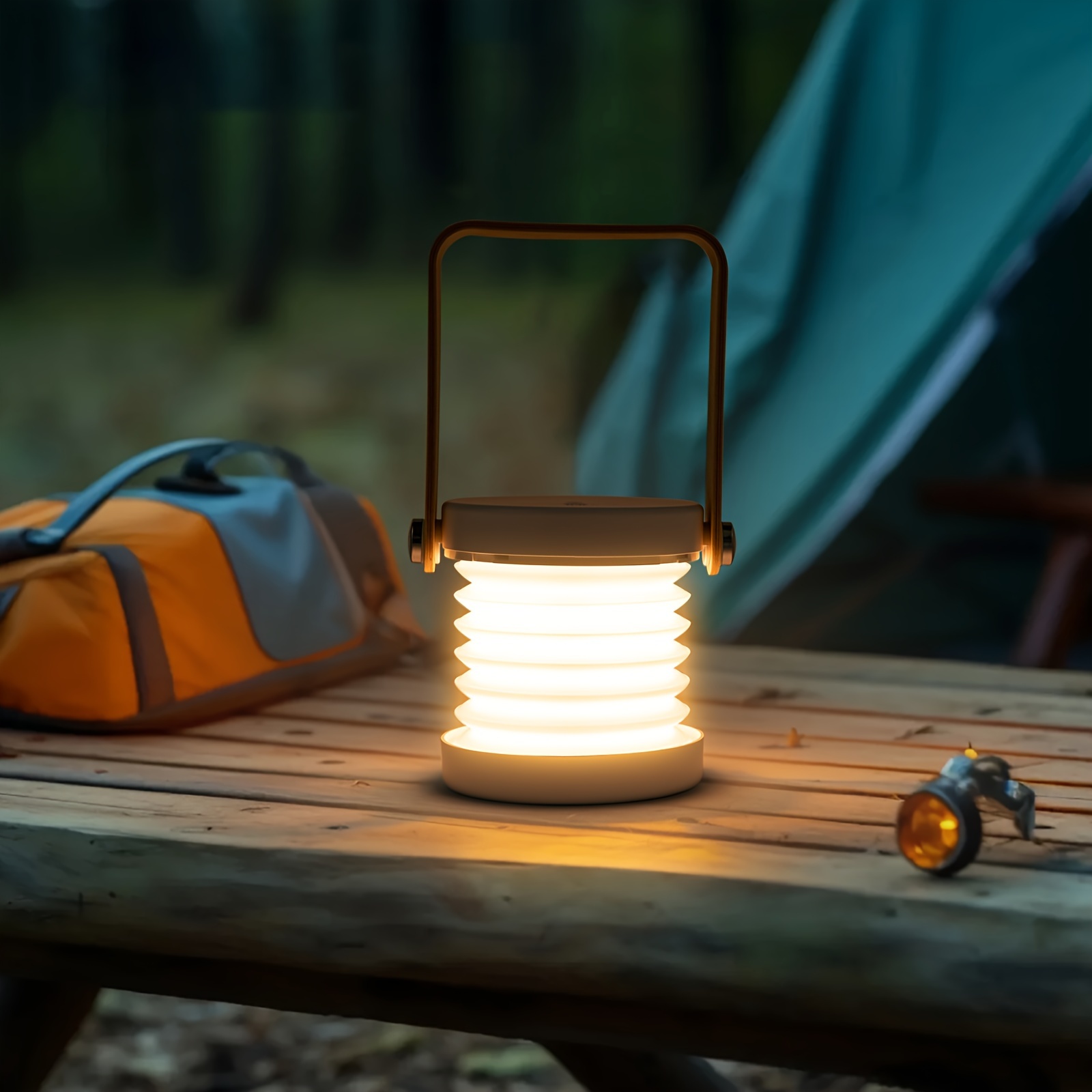 rechargeable portable folding led lantern lamp reading light night light details 1