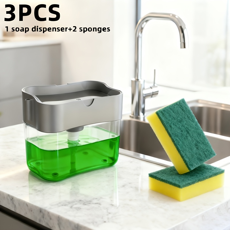 Dispensador automático de detergente para lavavajillas, incluye detergente y paño de limpieza - herramienta compacta para limpieza de cocina, diseño fácil de limpiar, limpieza eficiente, ideal para cocineros en casa, plástico duradero, no requiere artículos adicionales