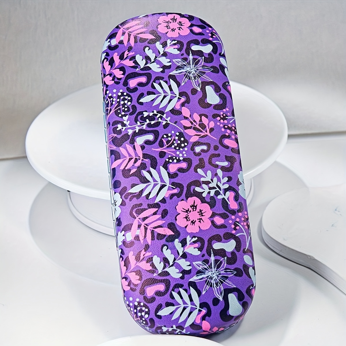 Iridescent Gradient Base Multicolor Butterfly All-Over Print Glasses Case