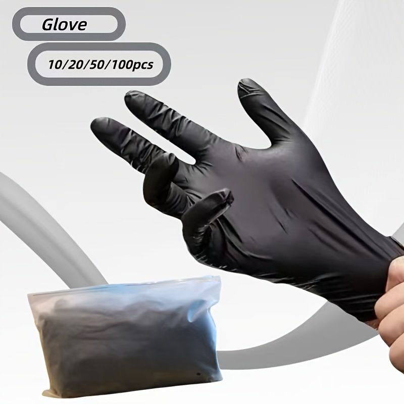   50 100pcs black composite nitrile gloves disposable gloves suitable for kitchen dishwashing home cleaning handheld free suitable for indoor and outdoor use kitchen cleaning gloves