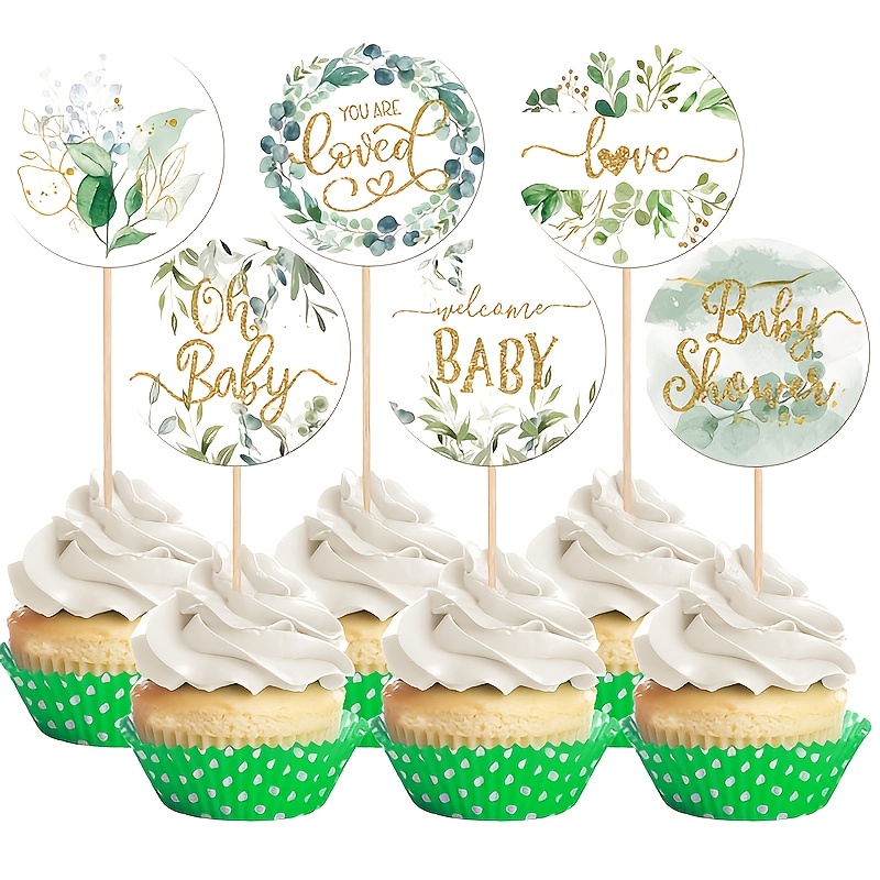 Image of 24pcs Baby Shower Cupcake Toppers Woodland Love Welcome Baby Shower Cupcake Picks Cake Decorations For Gender Reveal Baby Shower Theme Birthday Party Supplies，halloween，christmas