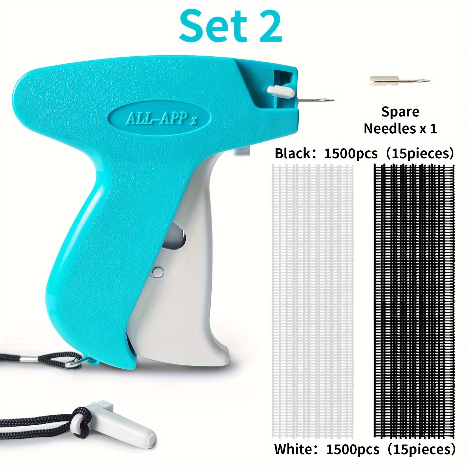 Image of Micro Gun For Clothes -tagging Gun, Quick Clothing Fixer, 1500/3000pcs Color Micro Fasteners, 1/5pcs Needle, For Quilting Hemming Quick , Easily Clothes Repair Work