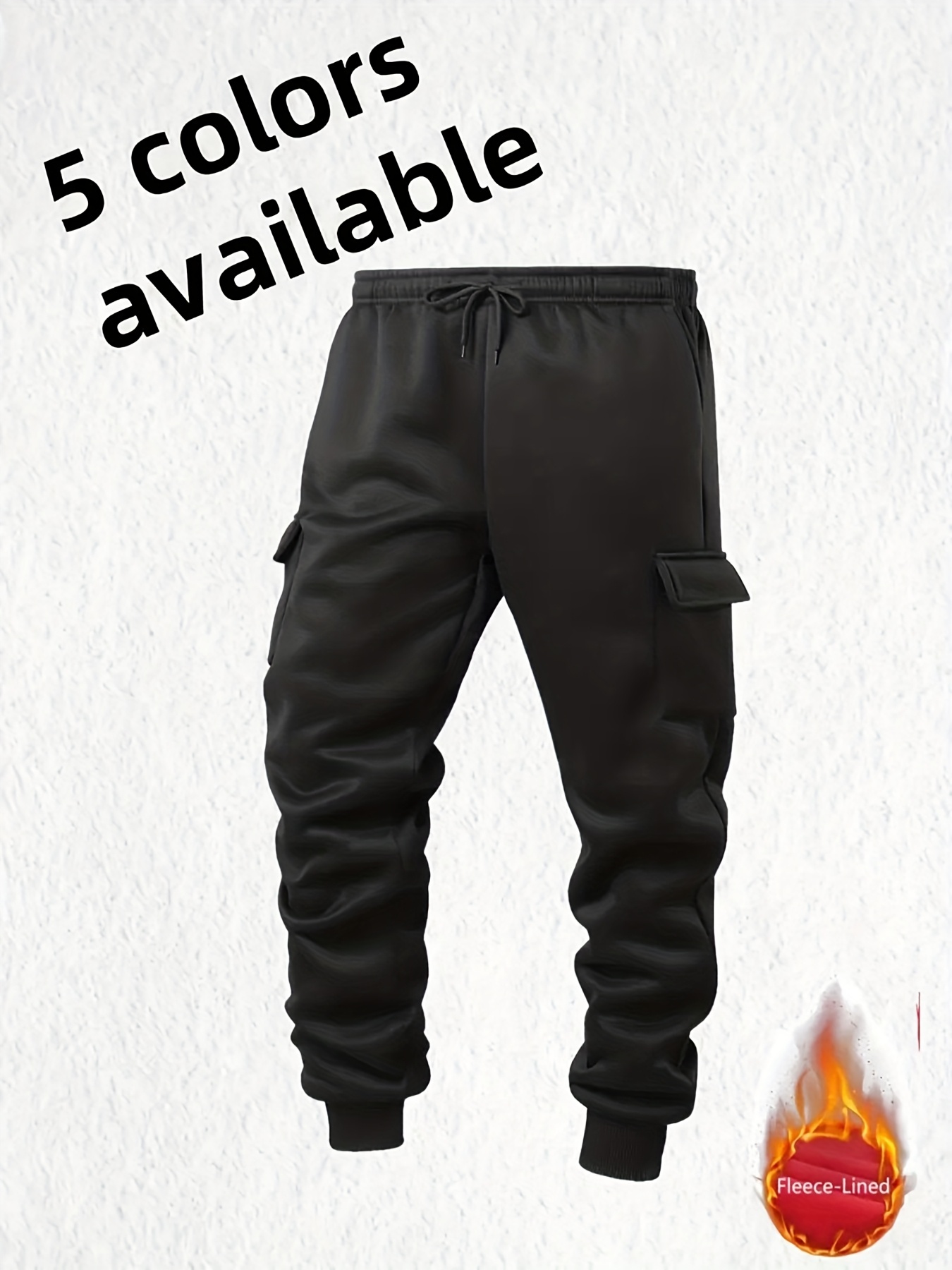 Jogger Homme Polaire Chaud Pantalon de sport long décontracté pour homme, une seule pièce, joggers de couleur unie, pantalon long élégant, pantalon de sport à cordon élastique, pantalon de couleur unie décontracté d