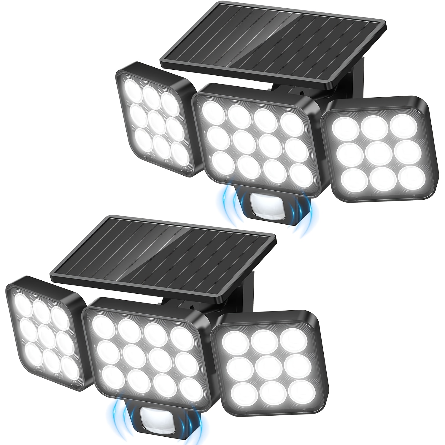 1/2/3/4 Pack Solar Lights Outdoor Flood Light, Bright Motion Sensor Outdoor Lights, & Upgrade Glass Panel, Led Solar Powered Security Light Spotlights For Outside Yard