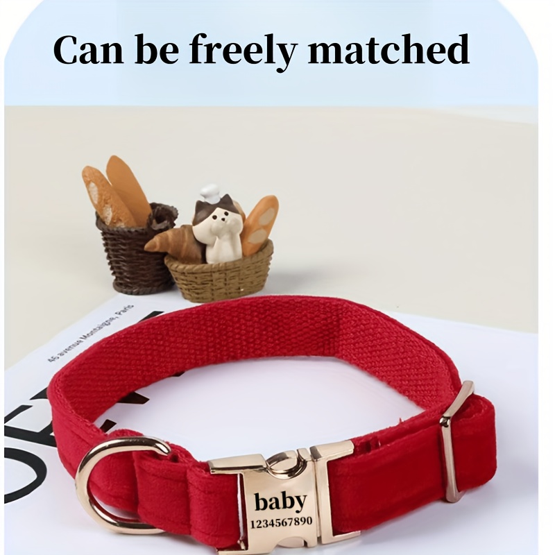 Personalized Adjustable Zinc Alloy Snap Button Dog Collar Set