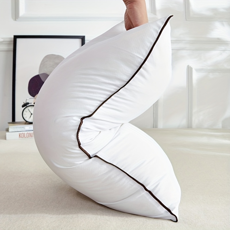 4pcs Set Luxury Hotel, Guesthouse, Dormitory, and Home Use Bed Pillows, White. Suitable for Modern Home, Travel, and Guest Rooms. Ideal for Back/Side Sleepers. Neck Support Bed Pillows. High-Quality Sleep-Specific Firm Pillows. Hotel-Grade Pillows.