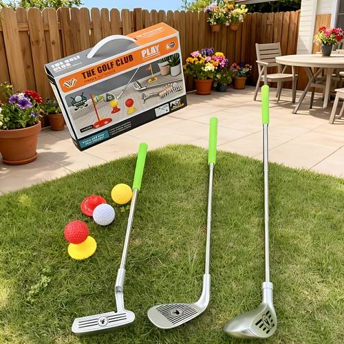 a golf set for kids that with balls and holes playing indoors outdoors or on the lawn its ideal for and leisure activities