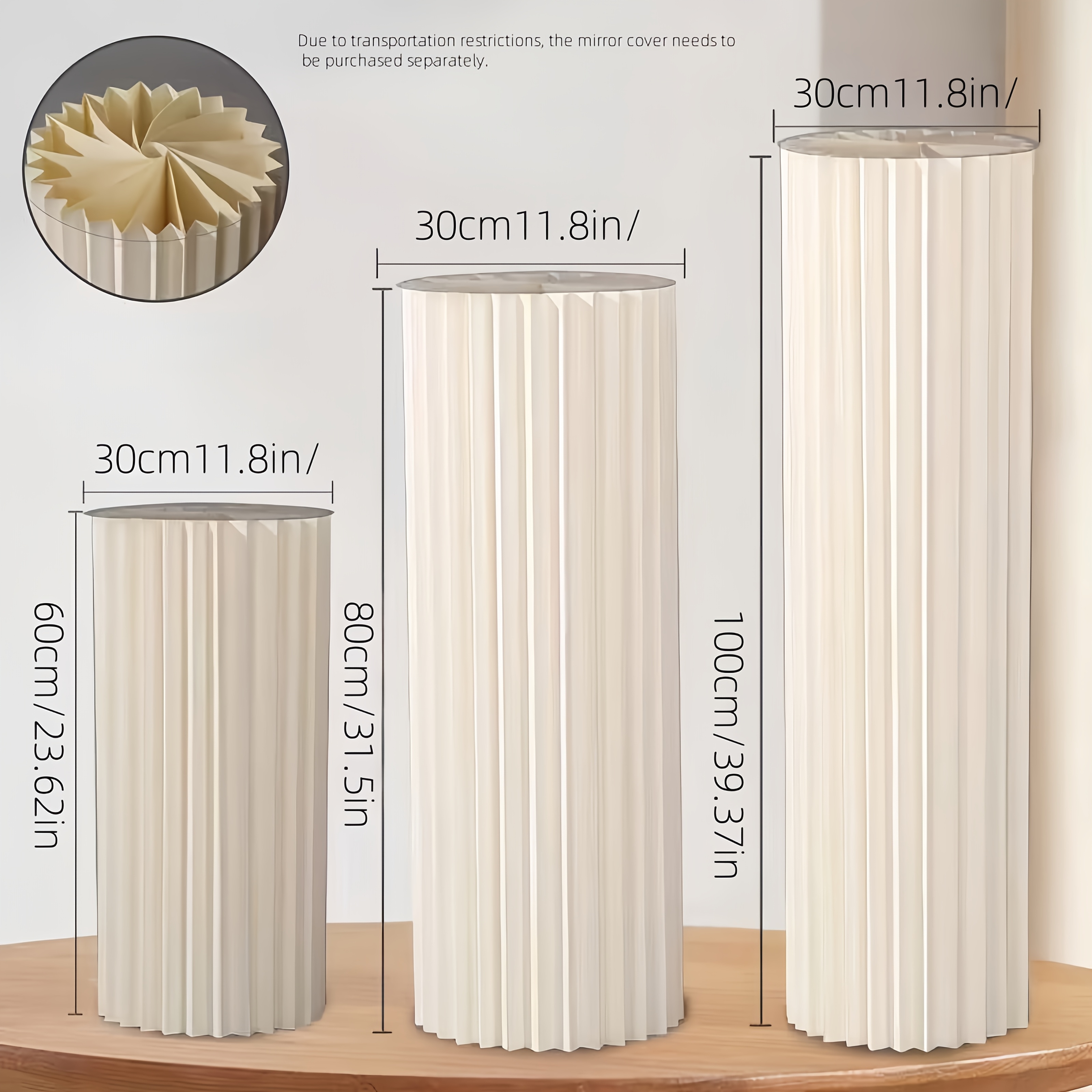 TEMU 3pcs/4pcs/5pcs - Elegant Paper Cylindrical Display Stand | Foldable Cylindrical Paper Roman Column Style - Suitable For Decoration, Graduation
