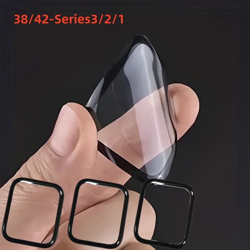 TEMU Paquete de 4 protectores de pantalla de vidrio y flexible para smartwatch compatibles con Apple Watch SE/3/4/5/6/7/8/9/10/11 - Film de plástico