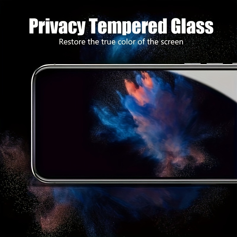 2pcs Tempered Glass Screen Protector for iPhone 11/12/13 Pro/14/15 Pro Max/16/16 Plus/16 Pro Max, HD Privacy Screen, Anti-Fingerprint, Smooth Edges, Oleophobic Coating, 9H Hardness