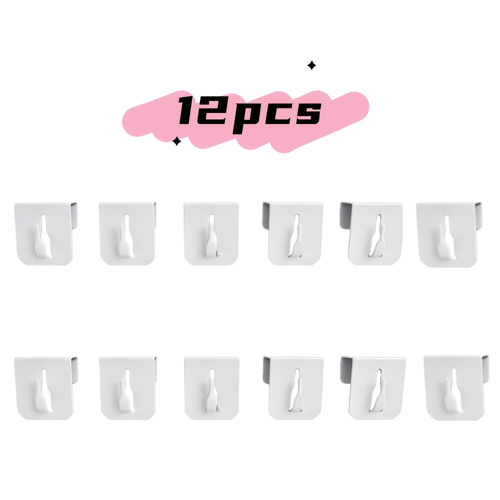 TEMU 12/24pcs Universal Window Hook Clips For Decorations, 0.5"-0.75" White, For Fairy Lights, Christmas Stars, Light Curtains, Easter Decor, And