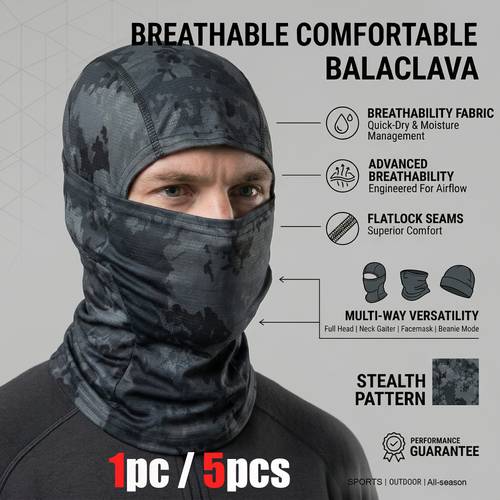 1pc 5pcs summer mens and womens sunscreen breathable balaclava hat unisex elastic comfortable cycling full face mask outdoor sports running hiking fishing skiing mask scarf