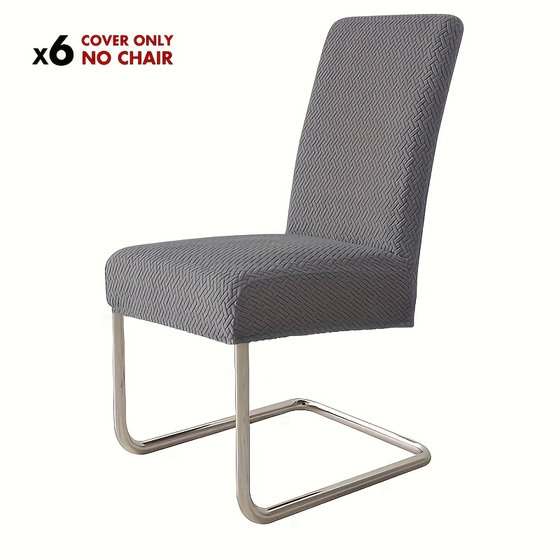 4/6pcs Elastic Twill Jacquard Chair Covers For Chairs, Hotel, Home, Dining, And Office Chairs