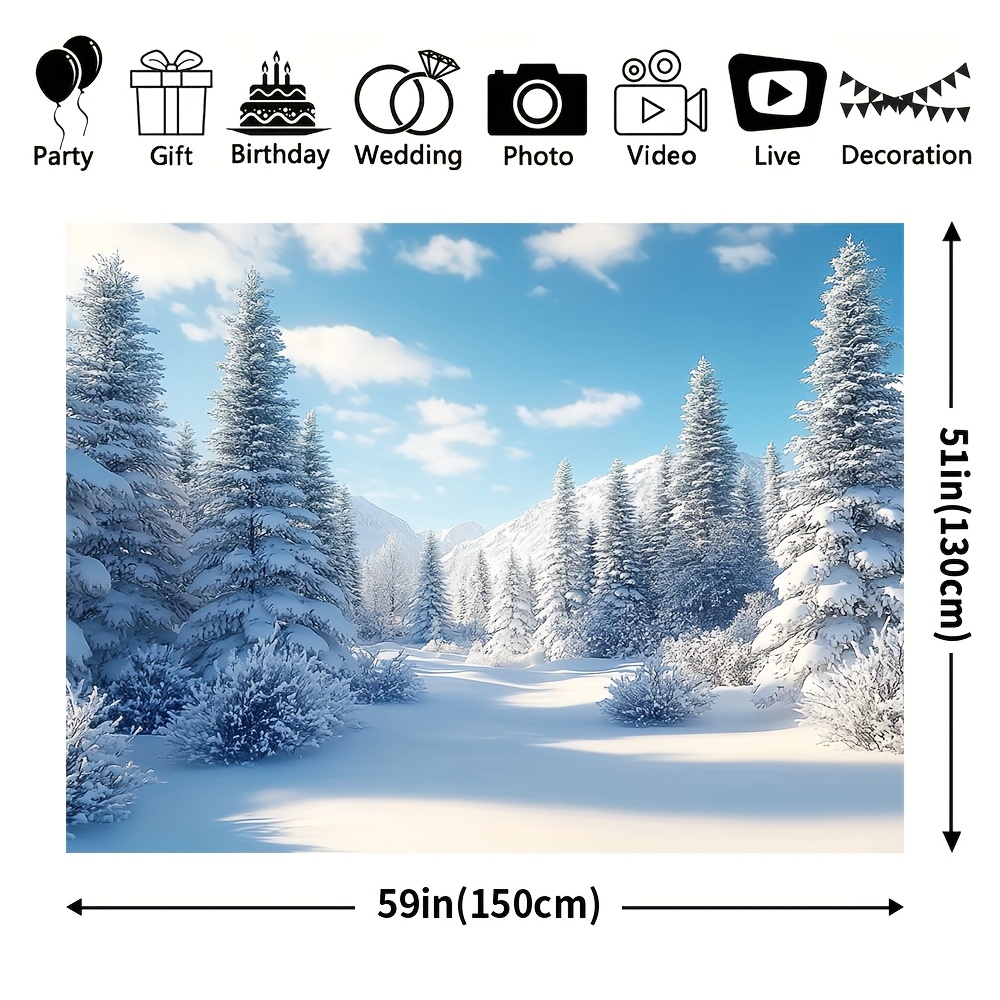 Winter Landscape Photography Background Cloth for Christmas