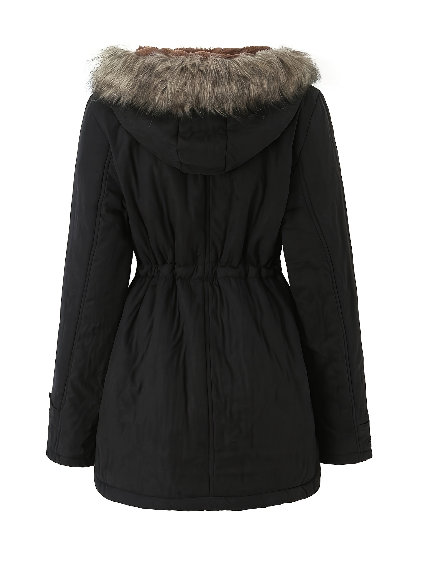 Veste d'hiver chaude à capuche pour femme - Manteau décontracté parka