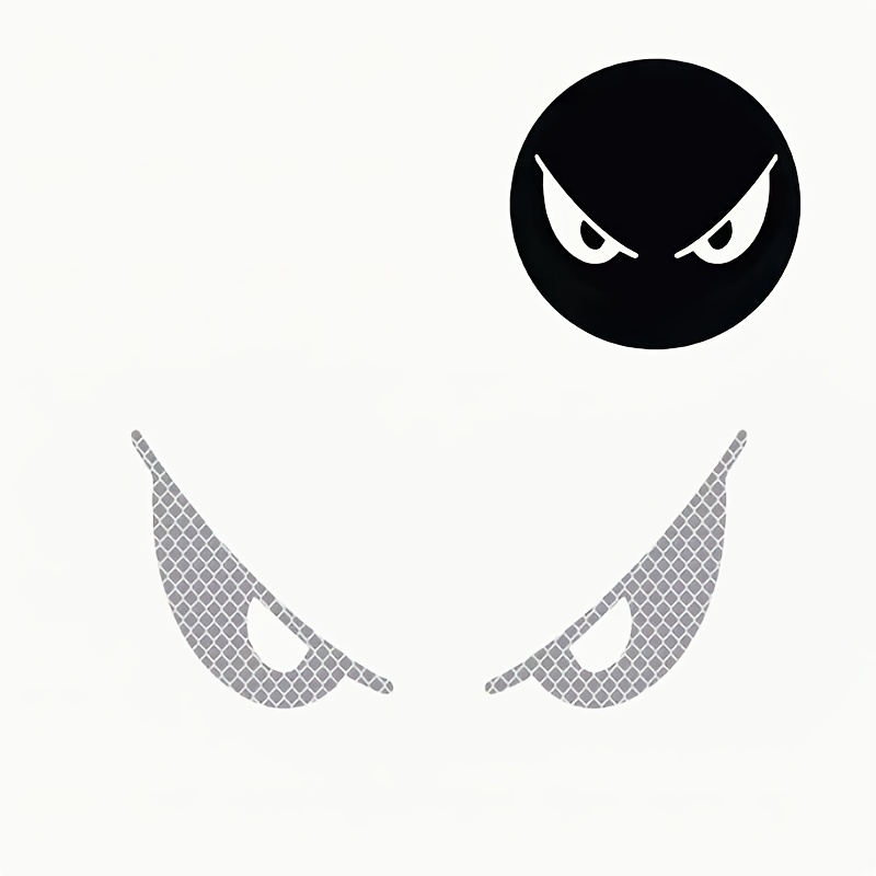 Image of -grade Reflective Eye Stickers - 300m Visibility, Waterproof And Uv Resistant, Suitable For Cars, Motorcycles, Bicycles - Fun Cartoon Designs, Easy To Apply Vinyl Stickers