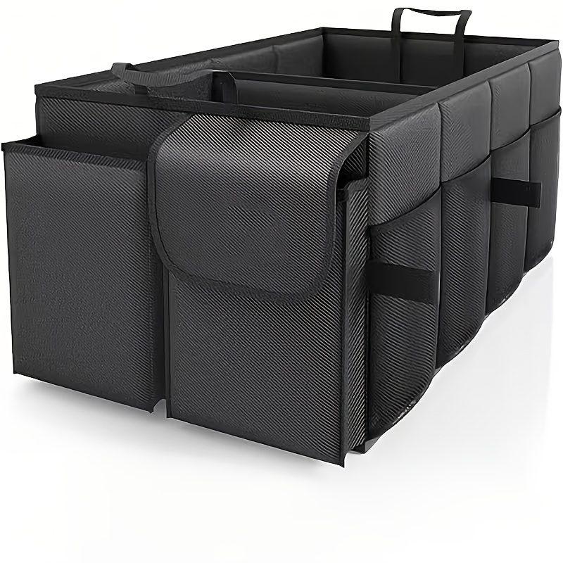 TEMU 1 Large-capacity, Foldable Car Trunk Storage Box Portable And Durable Vehicle Storage Container Storage Box, Car Accessories, Trunk Organization