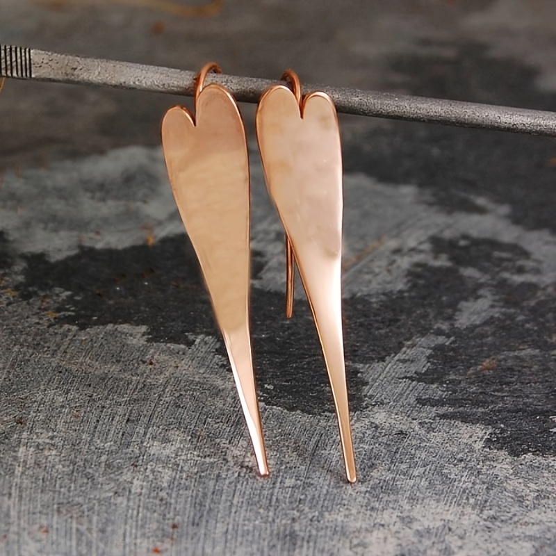 Creative Heart-Shaped Copper Earrings for Women