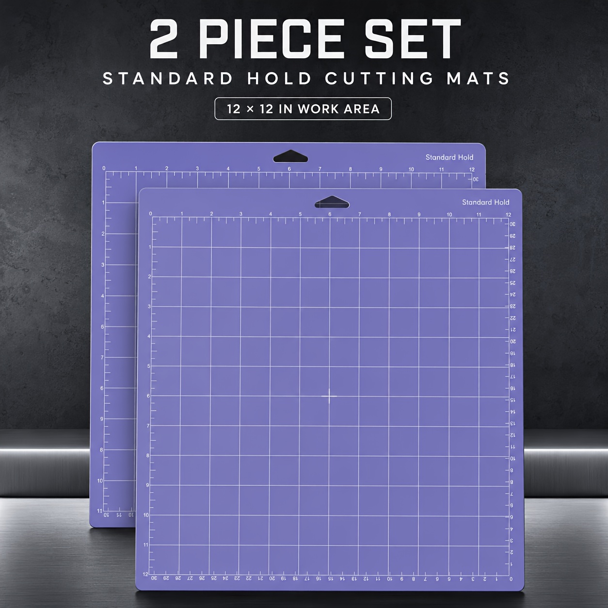 TEMU For Maker 3/maker/ 3/air 2/air/one 2/3/5, 12-pack Of 12x12 Inch Standard Adhesive Cutting Mats, Purple Anti-slip Grid Precision Positioning Mat,