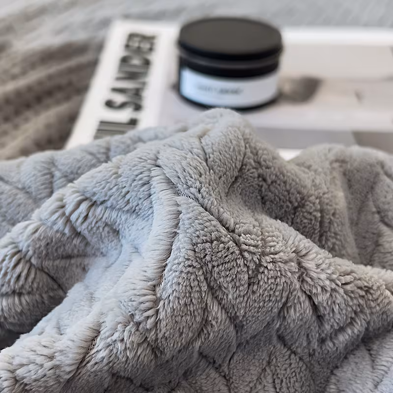 1 soft light beige friendly milk velvet blanket luxury bedspread sofa cover beige gray cloud pattern machine washable beige gray neutral tones for bedroom milk velvet fabric Product details 14