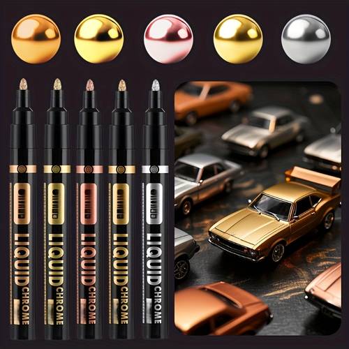 metallic marker pens for model painting coloring mirror pens for decoration metallic highlighter marker pens for diy art craft scrapbooking and card making professional art use