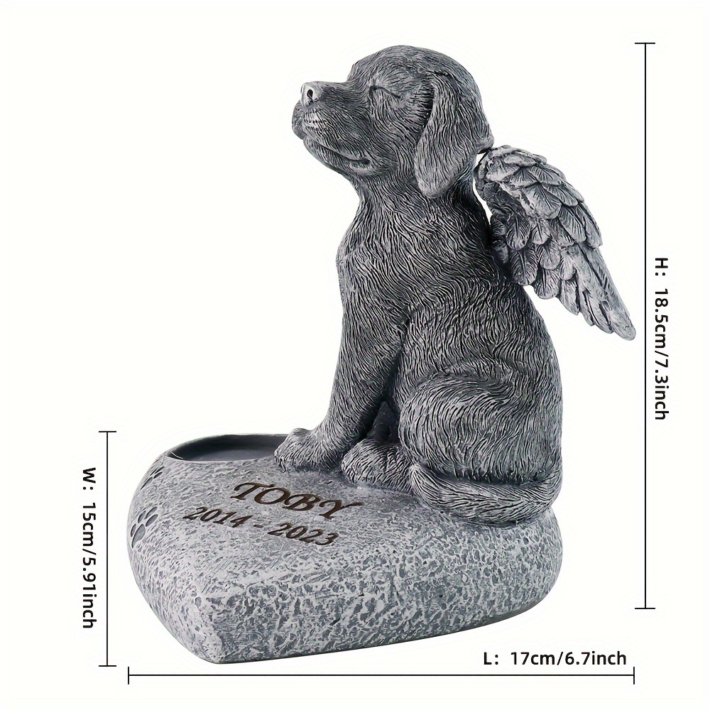 Jinhuoba Personalized Resin Dog Memorial Stone, Customizable Pet Remembrance With Stand, Indoor Sympathy Pet Tribute…: retailer-supplied image