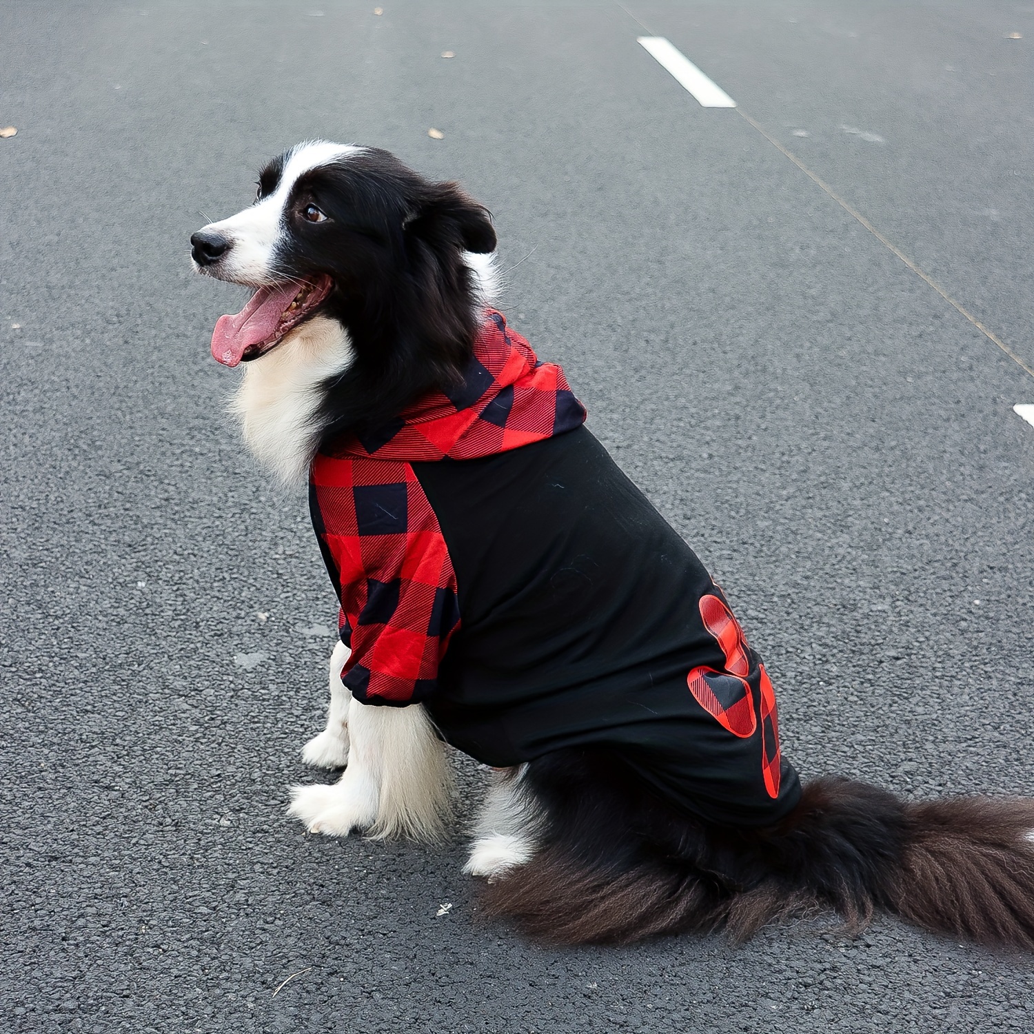 

votre chien au chaud et élégant cet hiver : Ensemble pull à capuche et chapeau à carreaux pour chien Cadeau de Noël