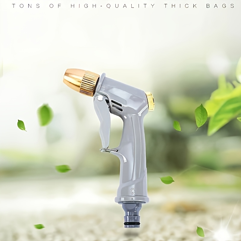 1pc High-Pressure Water Gun for Car Washing and Gardening - Matte Electroplated  , Durable & Lightweight Design for Effective Cleaning, Garden Watering Tool | Stylish Metal Nozzle Sprayer, Without Battery, Garden Cleaning Tool, Car Detailing Gear, Sleek Tool Design, Matte Spray  , Plastic Material Tool, Batteryfree Operation,   Distribution.