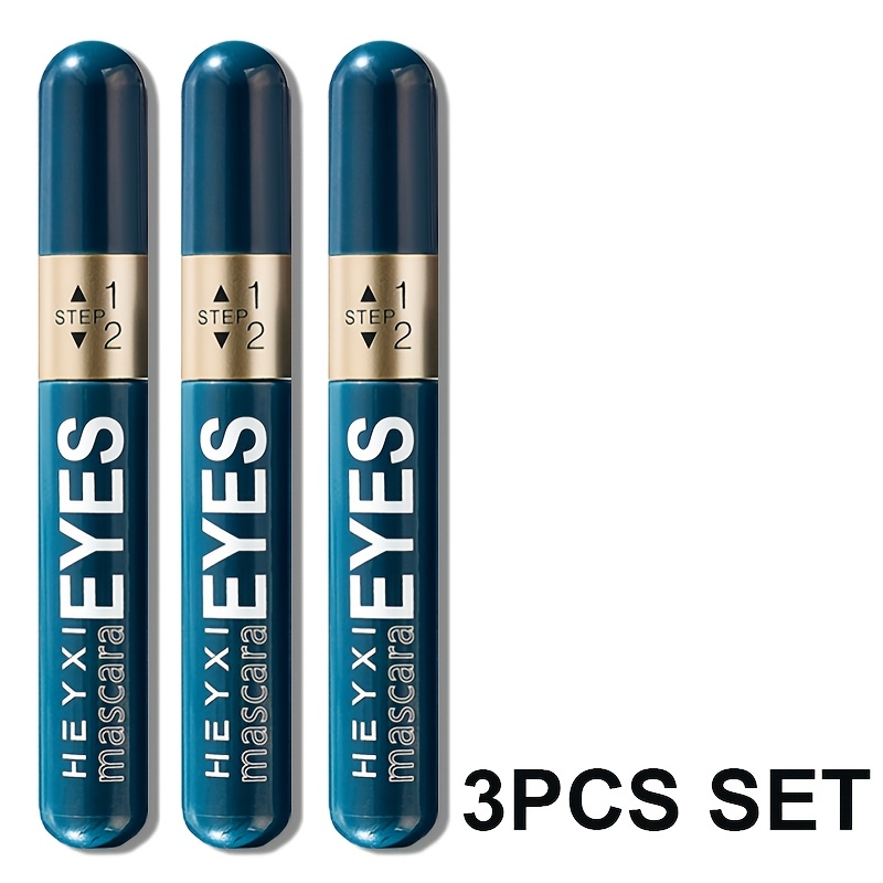 Image of 3pcs Heyxi 2-in-1 Long And Dense Mascara, Long-lasting And Set, Waterproof And , Suitable For Beginners And Party Makeup