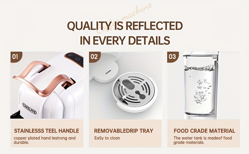  4 in 1 capsule coffee maker mk603 hot cold brew espresso machine 19bar suitable for nec capsules dg capsules ese and coffee powder easy to clean rust proof 0 6l removable water tank suitable for home kitchen and gift details 17
