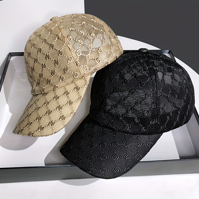 

Women's Breathable Baseball Cap With Mesh Pattern, Lace Embroidery, Summer Sport Hats, Casual Peaked Hats For Daily Wear & Shopping