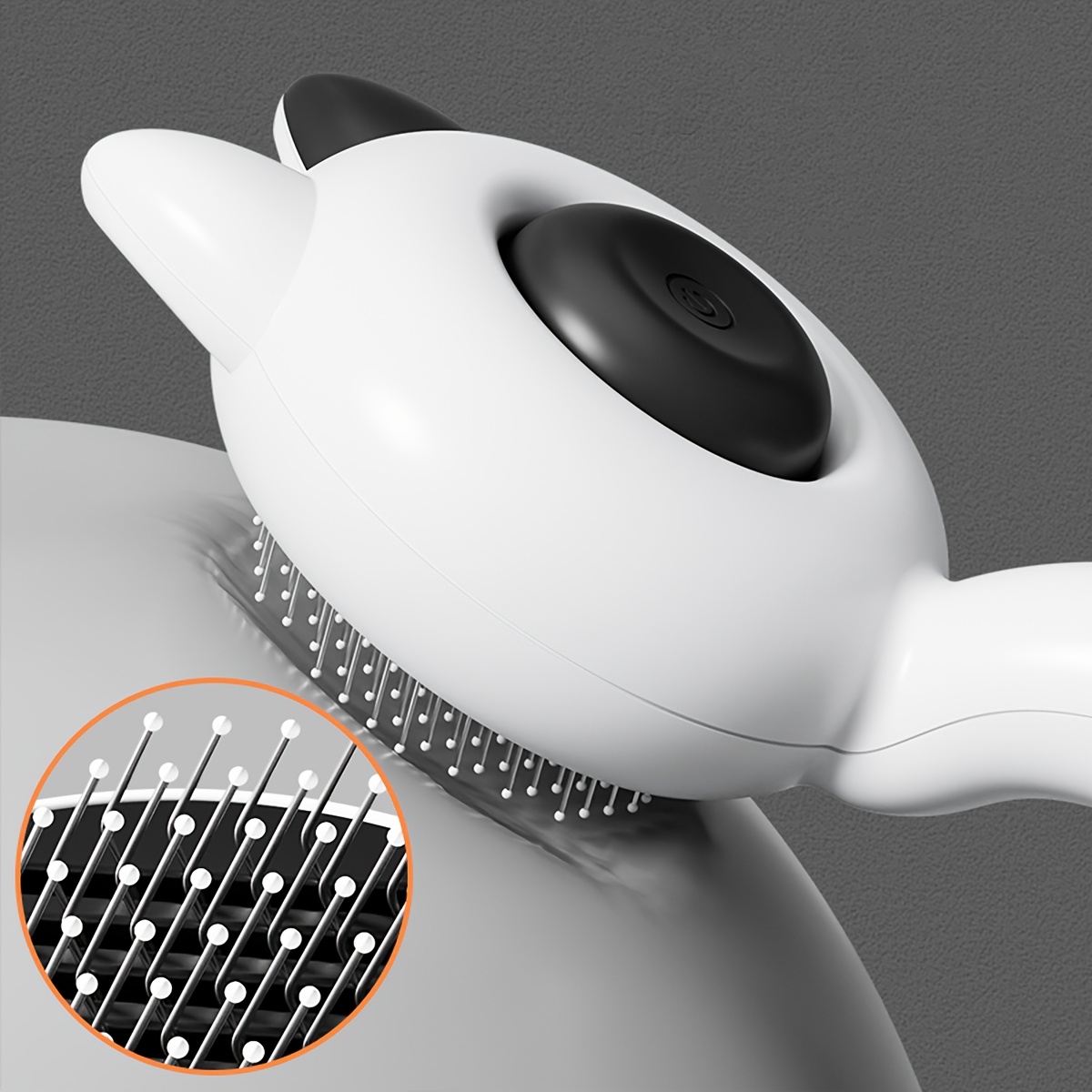 1pc Stainless Steel Cat Grooming Comb with Self-Cleaning One-Touch Button, Detachable Hair Remover Brush for Long-Haired & Short Cats, Manual Massager for -Free Care, Pet Hair Shedding Brush