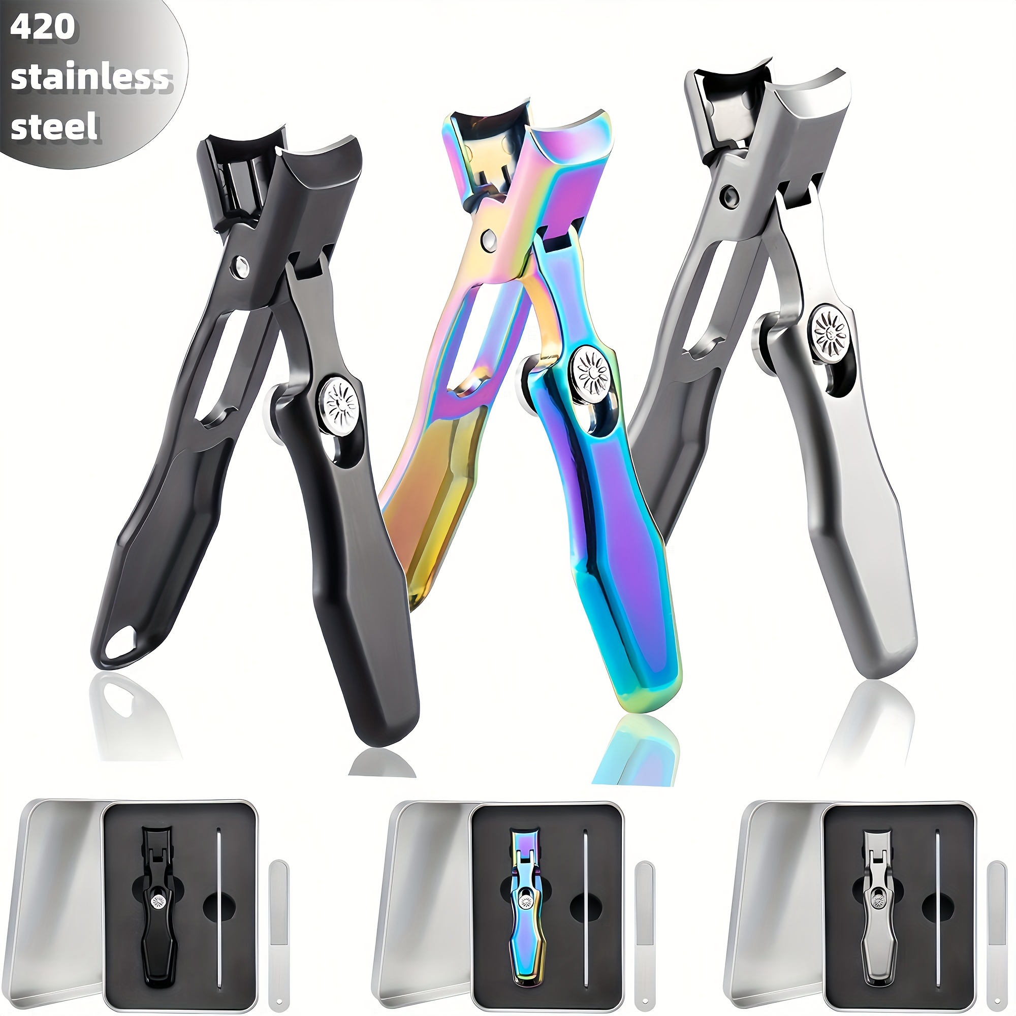 

Ultra Sharp 420 Stainless Steel Nail Clippers With Wide Jaw Opening Set