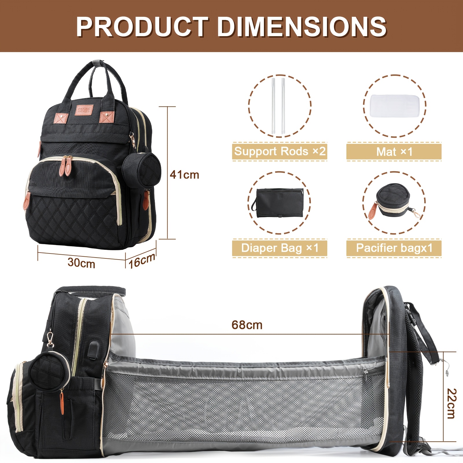Shoulder Parent Bag, Multi-pocket Bag With Multiple Compartments, Multifunctional Outdoor Casual Mom Backpack, Lightweight Large Capacity For Diapers Essentials Organizer