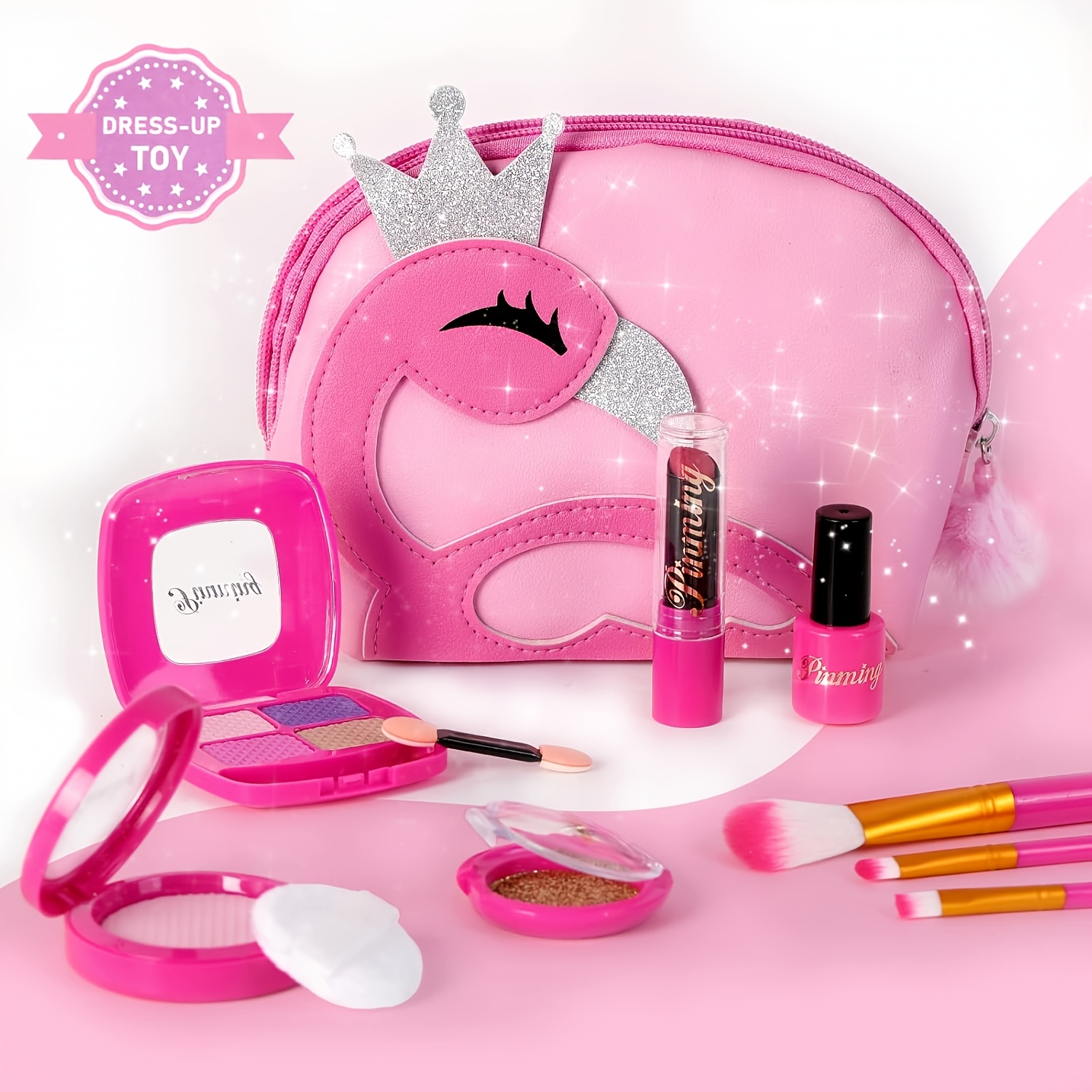 geschenk für sie/ihn multi-item party-gastgeschenke set, rollenspiel-make-up-set für mädchen mit modischer handtasche, prinzessin verkleidungsspiel kosmetikspielzeug set, ungiftige simulations-schönheits-spielzeuge mit rollenspiel-geldbörse wallet phone additions, ideales geburtstags- und weihnachtsgeschenk