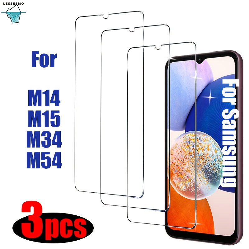 

Lessesmo 3pcs Protective Tempered Glass Screen Protector For M14 M15 M34 M54