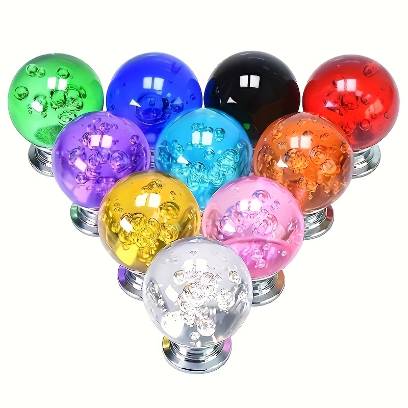 

10pcs Round Shape Crystal Glass Cabinet Knobs With Screws Drawer Knob Pull Handle Used For Kitchen, Dresser, Door, Cupboard.