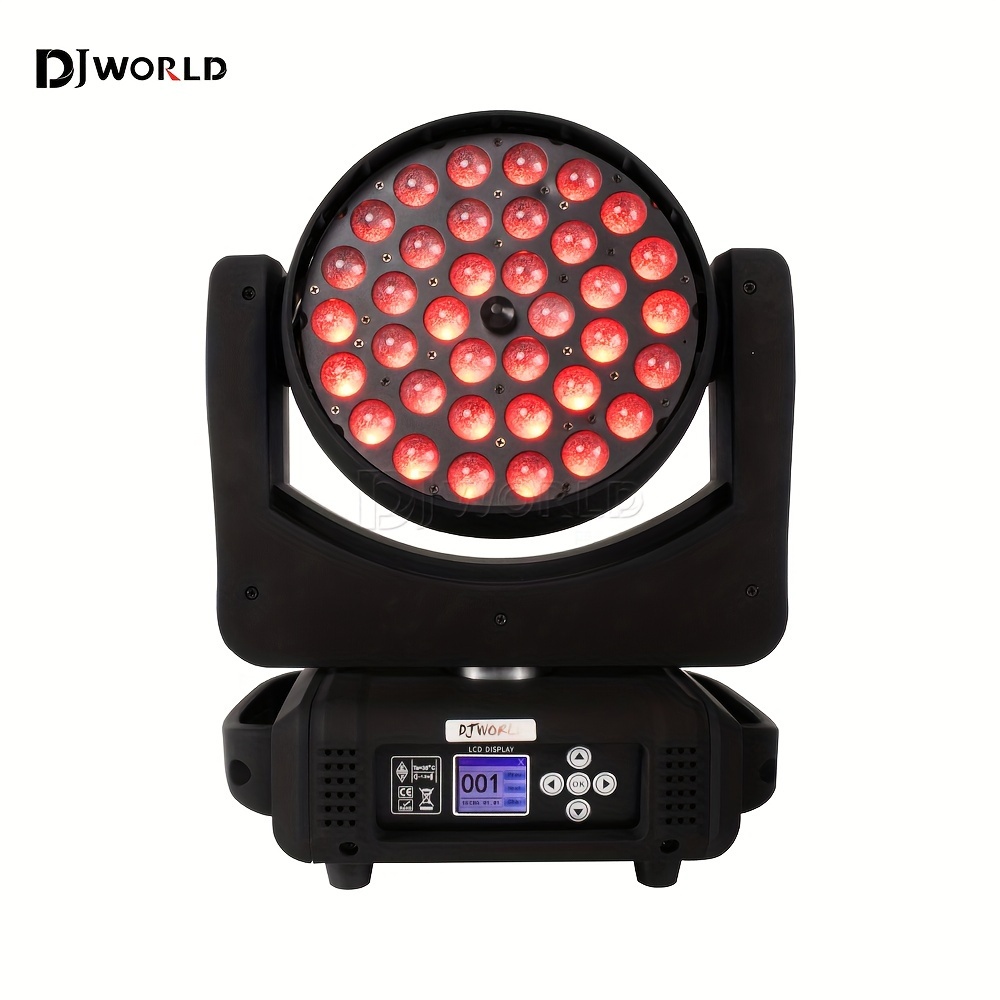 

36x18w Led Wash Moving Head Light Rgbwa+uv 6in1 For Professional Disco Stage Effect Lighting Dmx 18 Channel